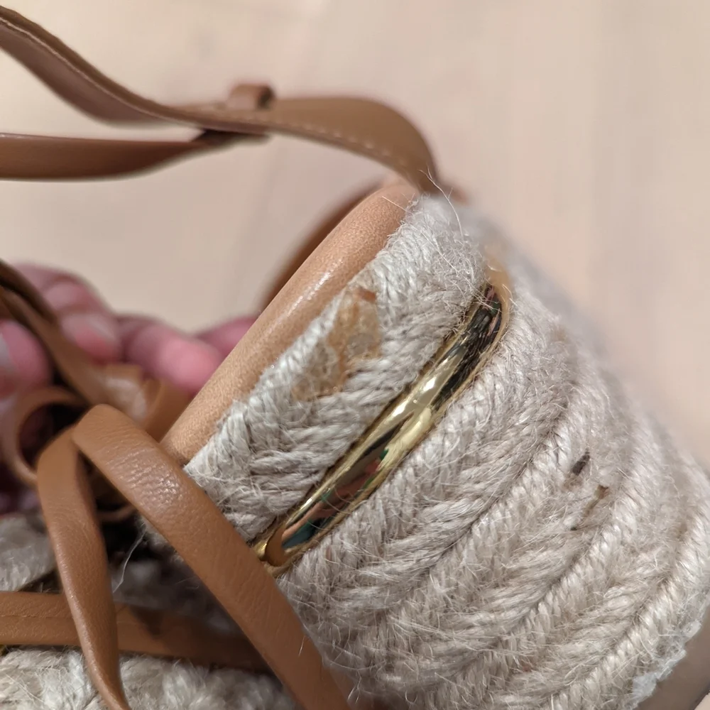 Women's Tan and Brown Espadrille Sandals
